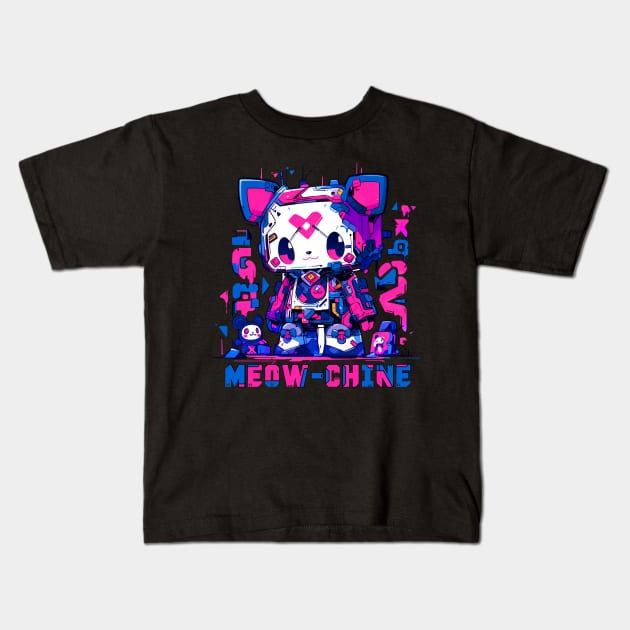 Meow Machine Kids T-Shirt by Wrap Shop